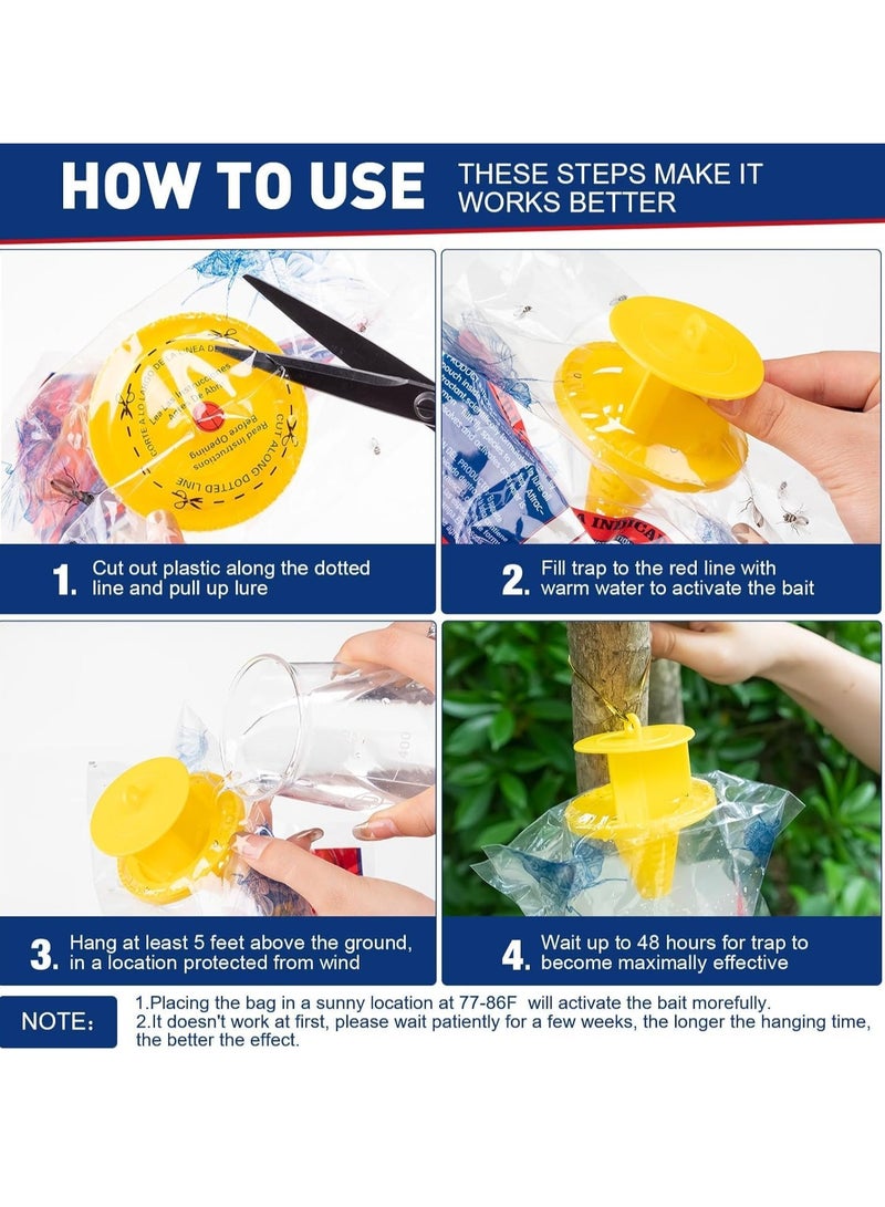 SOLARAE Fly Traps Outdoor Hanging 4 Pcs Home Fly Bags Outdoor Disposable Fly Killer with Natural Attractant Large Fly Trap Bag Bug Catcher Flying Insect Trap for Backyard Balcony Patio Camping - Image 5