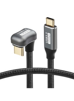 Cable USB C to C 100 W, Opposite U Shape Back Angled USB-C USB 3.2 Type C, Male to Female Extension Data Cord 10Gbps Fast Charging, Nylon Braided Cord for USB C Devices (0.5M/1.6FT)