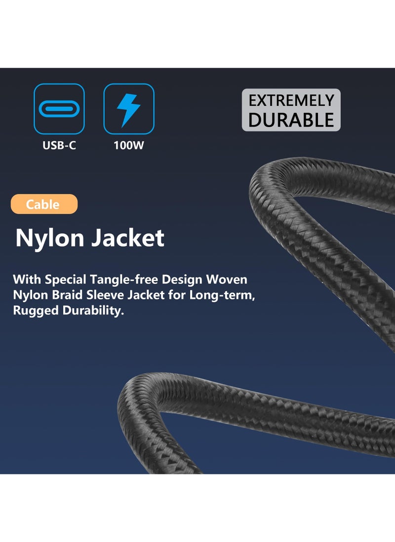 SYOSI - Cable USB C to C 100 W, Opposite U Shape Back Angled USB-C USB 3.2 Type C, Male to Female Extension Data Cord 10Gbps Fast Charging, Nylon Braided Cord for USB C Devices (0.5M/1.6FT) - Image 1