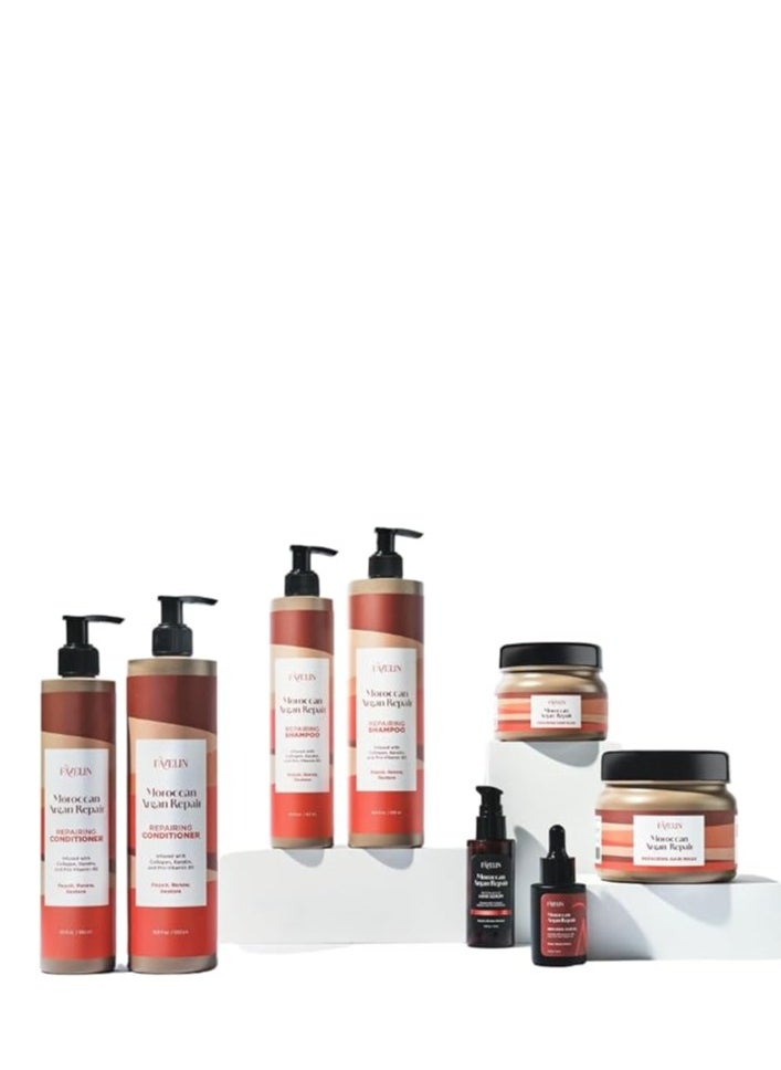 favelin - Moroccan Argan Repairing Hair Serum | Infused with Collagen, Keratin & Pro-Vitamin B5 | 75 ml - Image 1