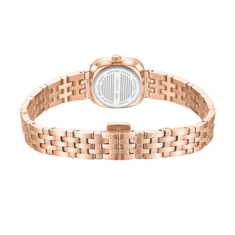 CERRUTI 1881 Women's Mira Analog Women's Watch - Green Mother of Pearl Dial, Crystal Indexes, Rose Gold Bracelet