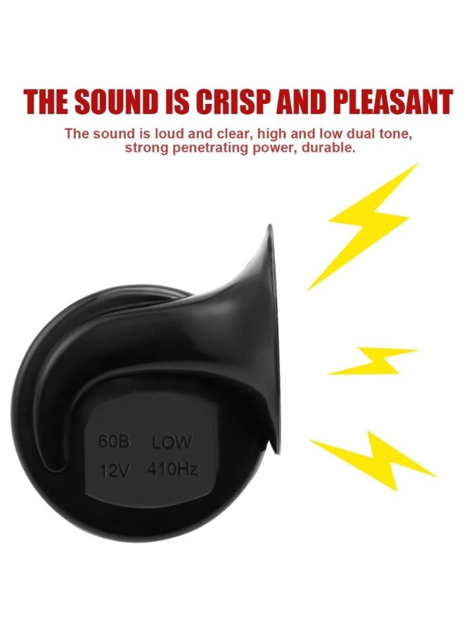 2PCS 300DB Super Loud Train Horns, 12V Waterproof Air Horns Replacement Kit, Car Air Electric Snail Double Horn, Automotive Accessories Universal for Car, Motorcycle, Truck, Bike (Red) - Image 2