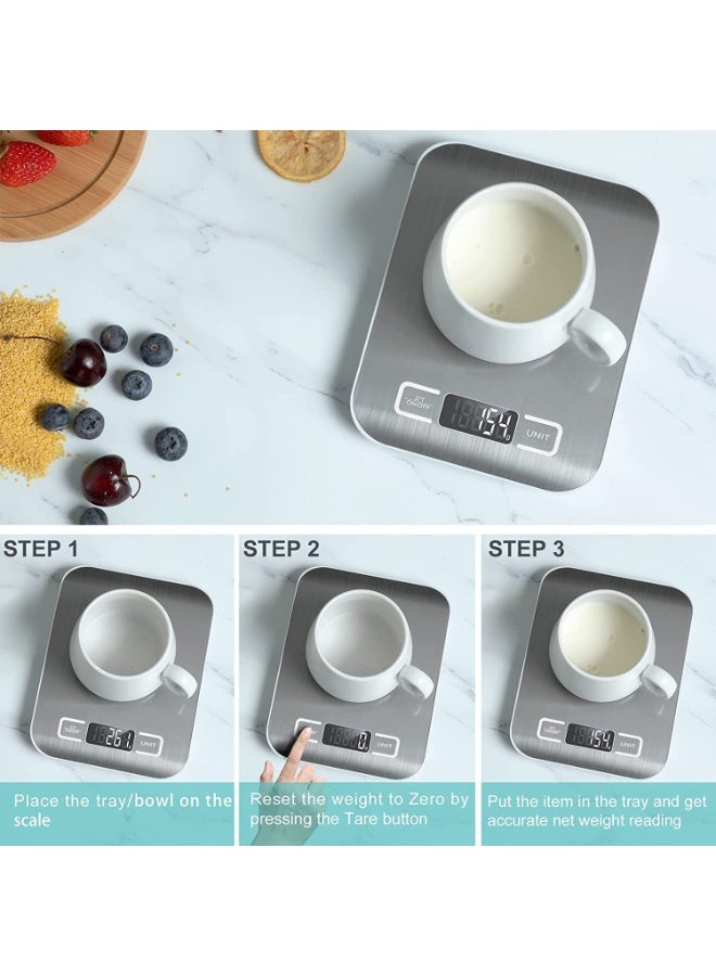 Digital kitchen scale, 10 kg capacity, 10 gram accuracy, LCD screen, and liquid measurement capability. - Image 5