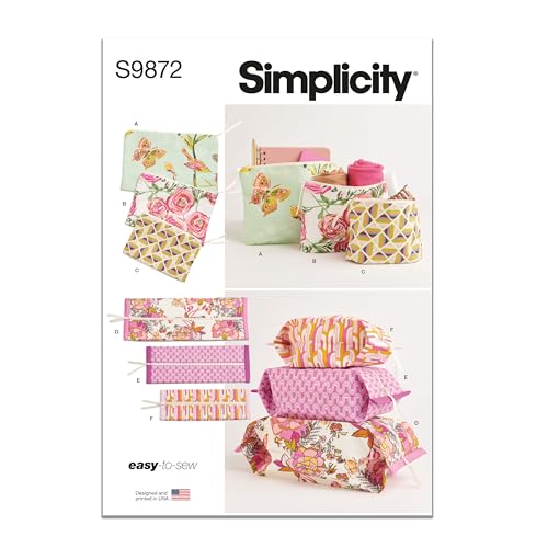 Simplicity SS9872OS Easy to Sew Zipper Cases Sewing Pattern Packet Design Code S9872 One Size - Image 1