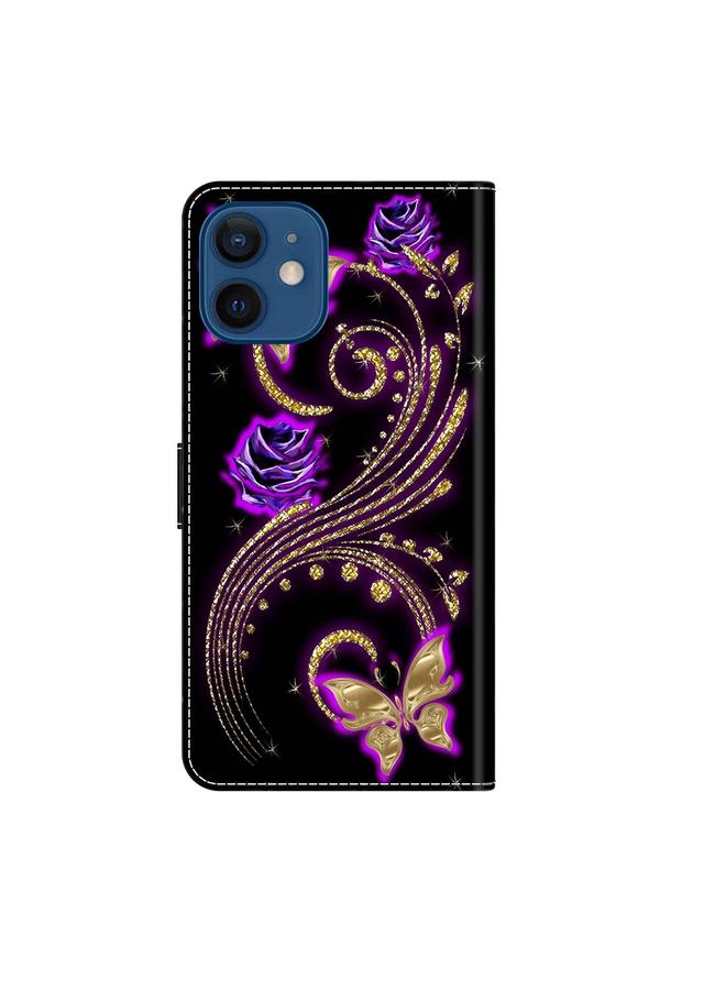 Zaboon Case For iPhone 12 mini / 13 mini Crystal 3D Shockproof Protective Leather Phone Case - Image 3