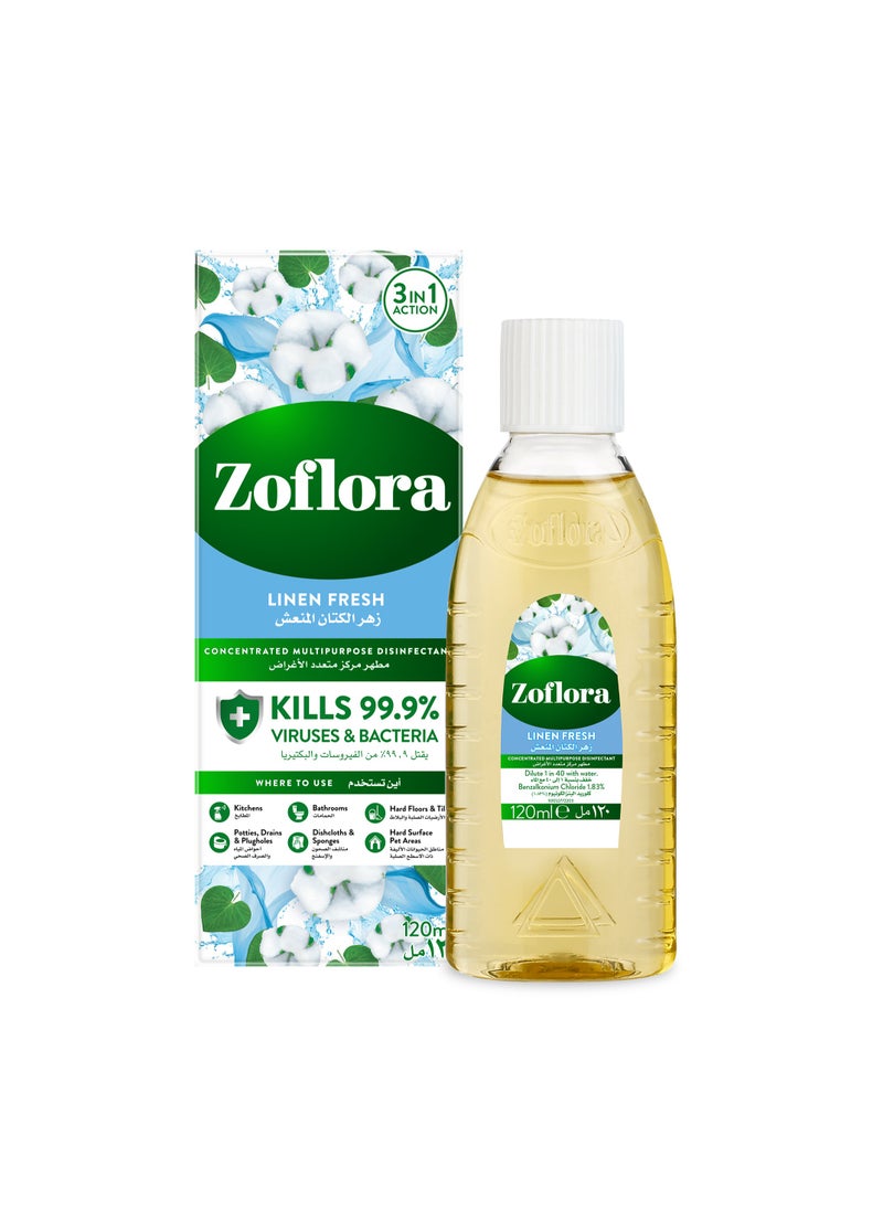 Zoflora Concentrated Disinfectant Linen Fresh 120ml  - Image 2