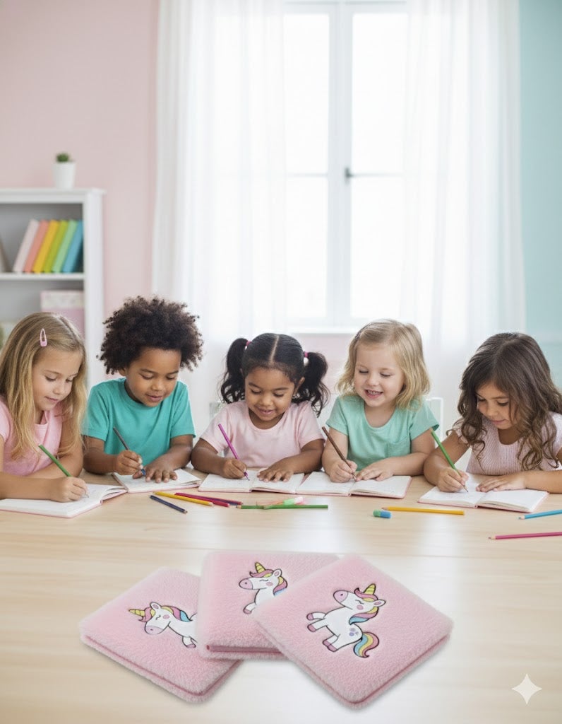 Mindfit Plush Unicorn Notebook Set for Kids - Image 2