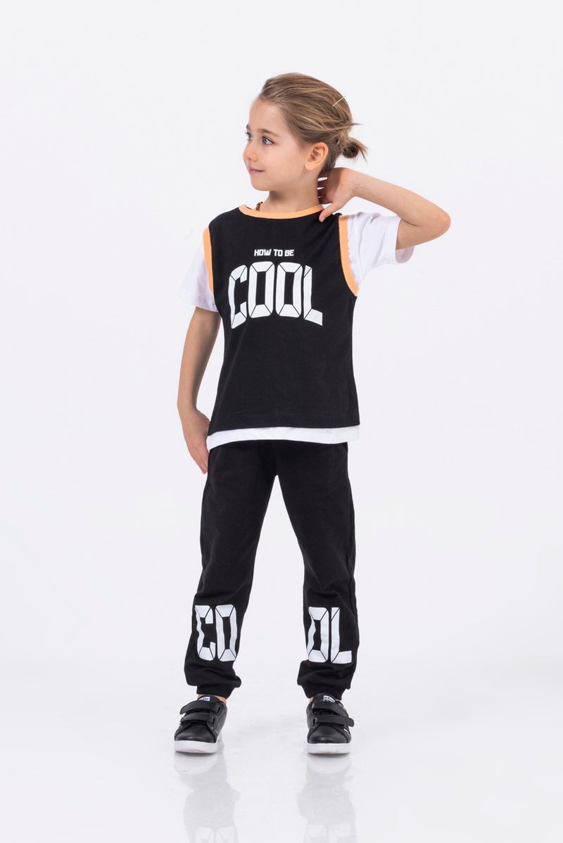 Harika Kids Boy Cool Printed Bottom Top Basic Set 2-5 Years Old - Image 3
