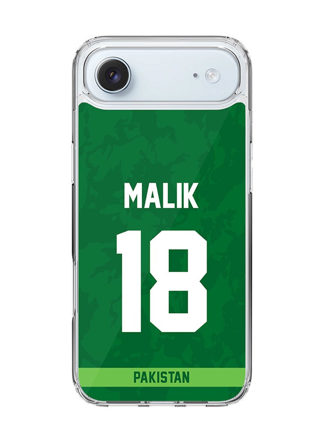 Classic Clear MagSafe Case for iPhone 17 Air , Hybrid Soft Case Flexible Edges Anti Drop TPU PC Gel Thin Transparent Cover [ Designed for iPhone 17 Air ] - Team Pakistan Shoaib Malik, Jersey No 18