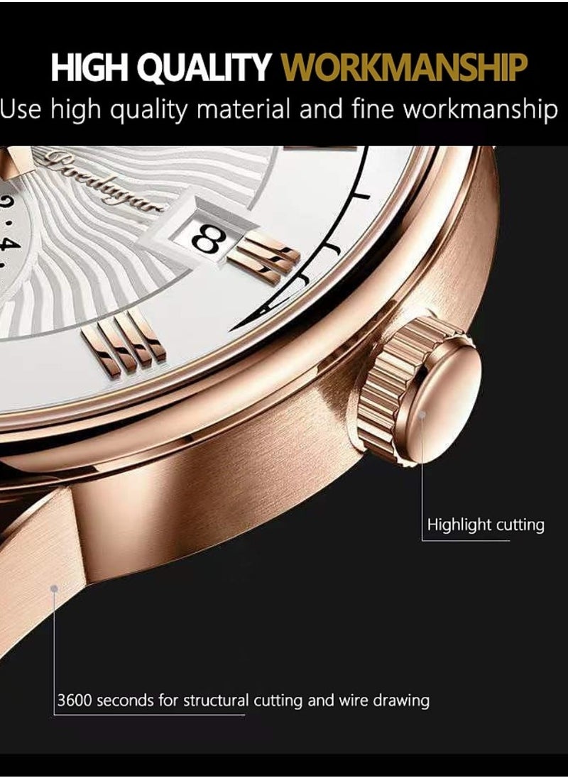 POEDAGAR - Man Watch,Waterproof Luminous Classic Leather Watch For Man 40mm - Image 1