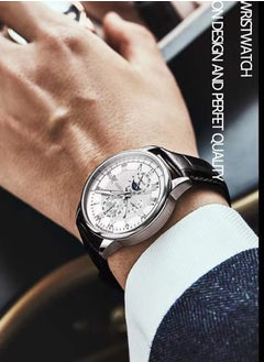 POEDAGAR Man Watch,Waterproof Luminous Classic Leather Watch For Man 40mm  - Image 2