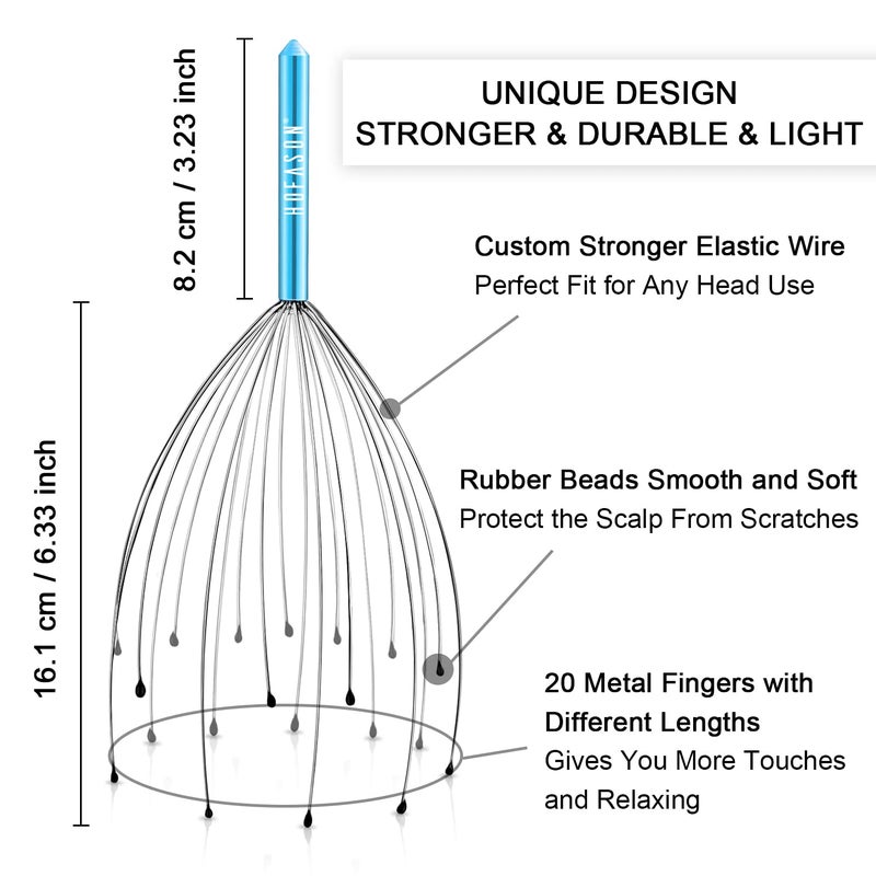 HOFASON 4PCS Head Massager Head Scratcher with 20 Fingers, Scalp Massager Christmas Gift Ideas Stocking Stuffers for Women Men, Massager Tool Bulk Set for Hair Growth and Body Stress Relax - Image 3