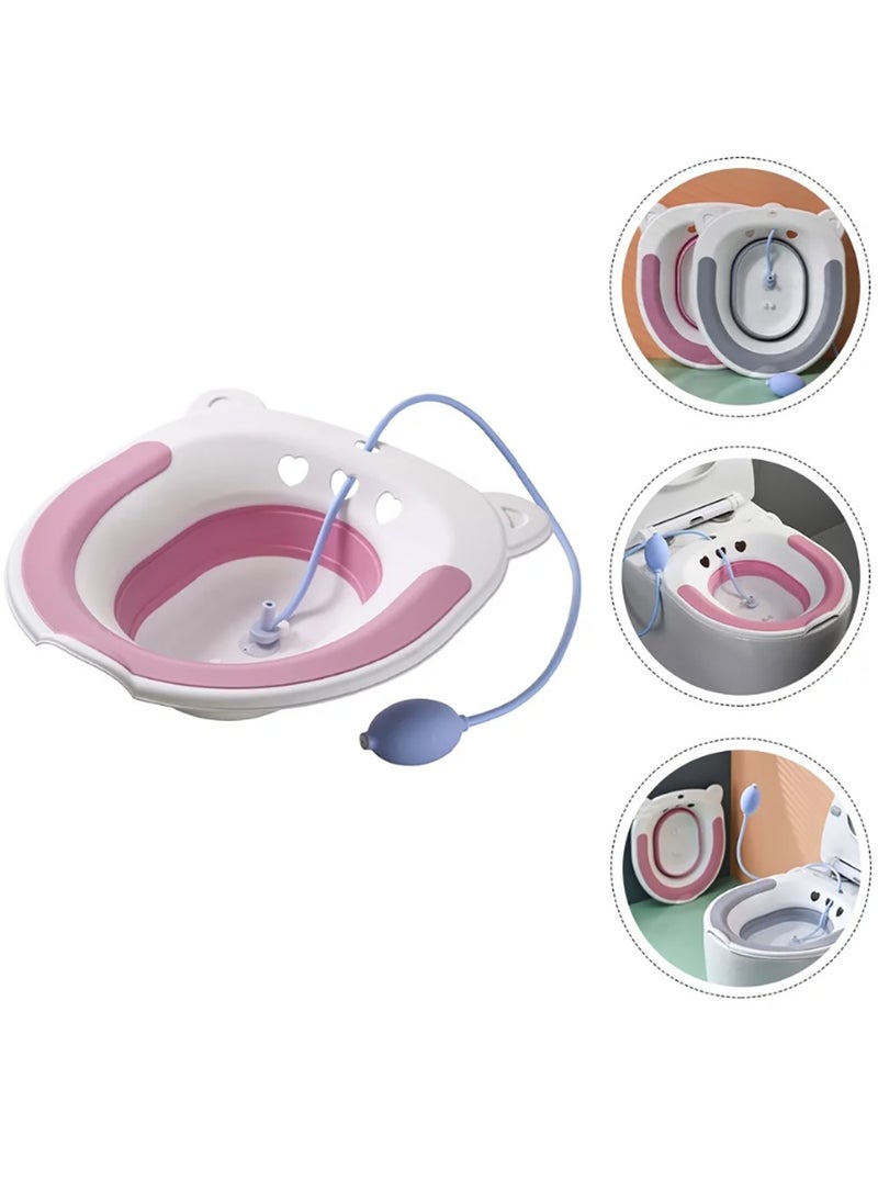 Arabest Sitz Baths for Toilet Seat, Sitz Bath for Postpartum Care, Sitz Bath for Hemorrhoids with Flusher Pregnant Women Yoni Steam Seat,Soaking Basin for Inflammation Treatment, Fits Universal Toilet  - Image 1