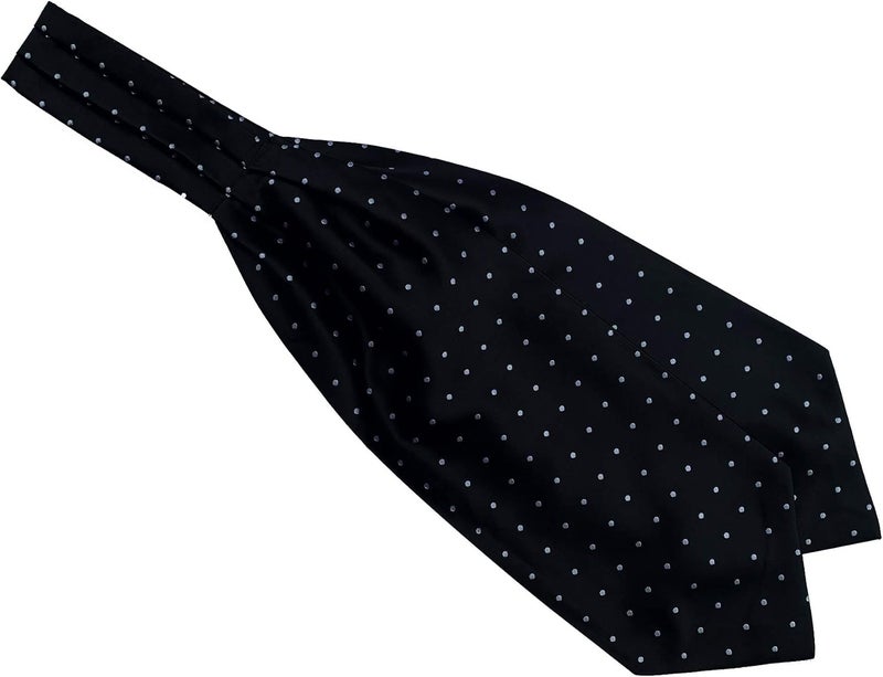 Secdtie Men's Polka Dot Plaid Silk Cravat Ties Jacquard Woven Casual Ascot - Image 1