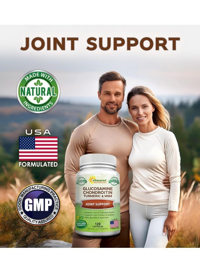 aSquared Nutrition Glucosamine Chondroitin Turmeric MSM Boswellia - 120 Capsules - Joint Support Supplement - Joint Support Relief Pills for Health - Natural Supplement for Back, Knee & Hands - Image 2