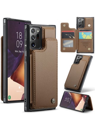 Wallet Case for Samsung Galaxy Note 20 Ultra, Premium Handmade Durable PU Leather Slim Shockproof Case with [Double Magnetic Clasp] [Card Holder] [Kickstand] [RFID Blocking] (Brown) - pzsku/Z043082991D5C40300EC0Z/45/_/1715083403/b138c59b-3c9d-48b1-b252-e5fbcc7aa969