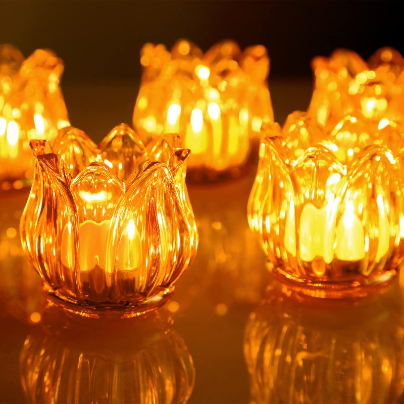 GOLDEAL 24Pcs Gold Votive Candle Holders, Thick Glass Tea Light Candle Holder Bulk, Tealight Candle Jars for Wedding Table Decor, Party Supplies, Bridal Shower Decorations, Centerpieces for Tables - Image 3