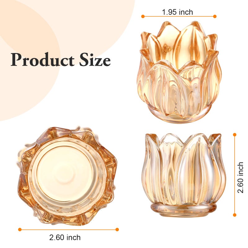 GOLDEAL 24Pcs Gold Votive Candle Holders, Thick Glass Tea Light Candle Holder Bulk, Tealight Candle Jars for Wedding Table Decor, Party Supplies, Bridal Shower Decorations, Centerpieces for Tables - Image 2