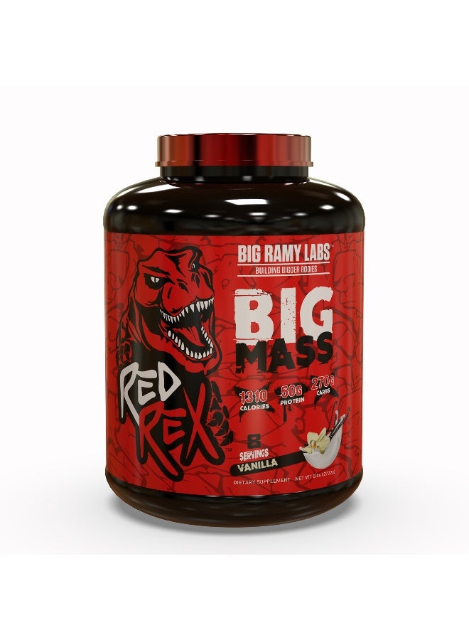 RED REX Big Mass Gainer Powder - Vanilla Flavor - 6lb (2.72kg) - 50 g Protein Per Serving - 8 Servings - for Muscle Growth & Recovery - Image 1