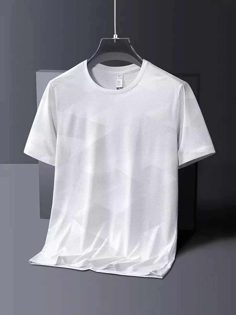 Ice Silk Short-Sleeved T-Shirt Men'S Korean-Style Trendy Round Neck Quick-Drying T-Shirt Sports Casual Breathable Top - Image 5