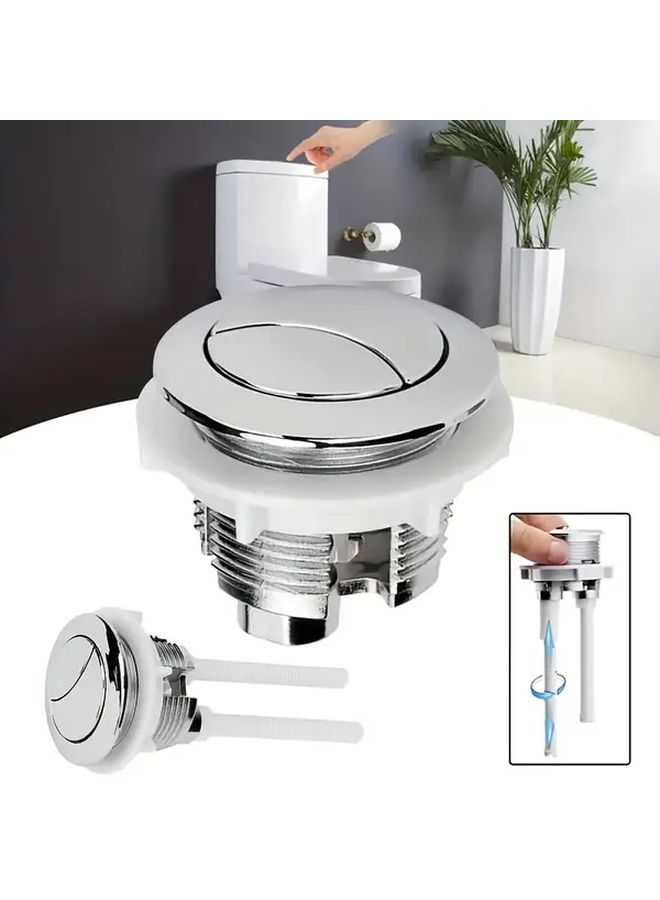 Toilet Tank Button Press Valve Double Flush Water Saving Large Size L - Image 2