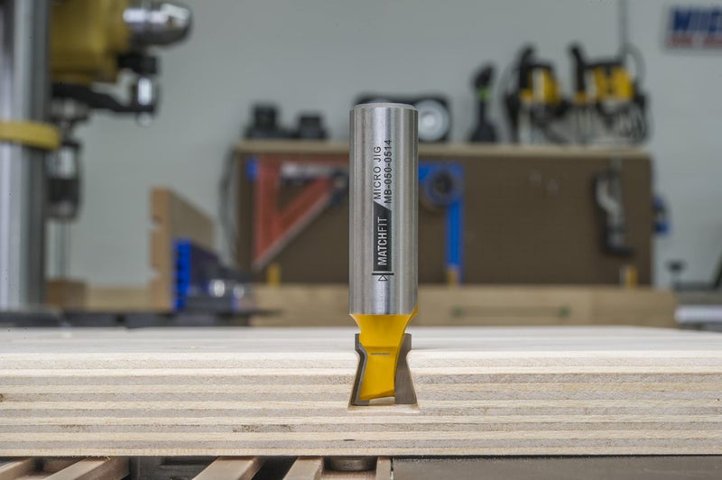 MICROJIG Matchfit MB-050-0514 Dovetail Router Bit for Dovetail Clamps, 14°, Dovetail Profile, Yellow - Image 3