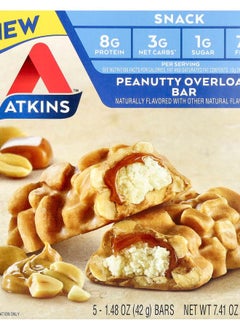 Atkins Snack Peanutty Overload Bar 5 Bars 1.48 oz (42 g) Each 