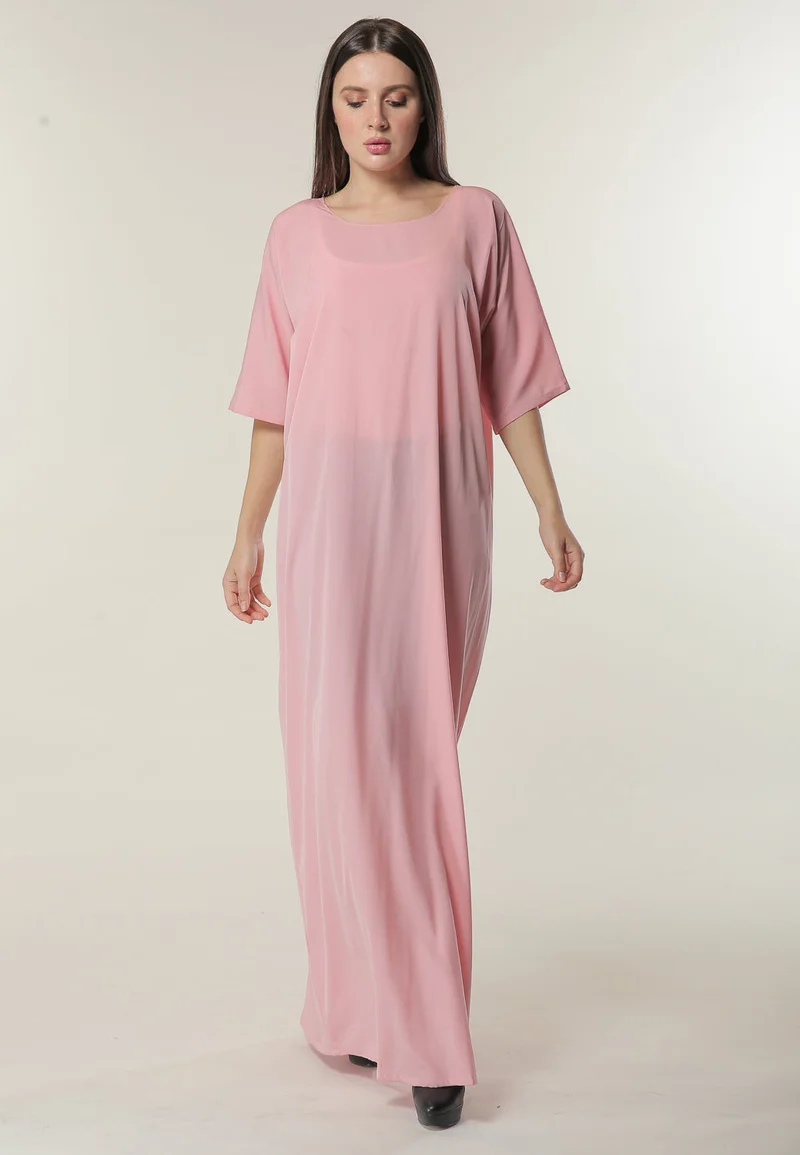 Moistreet Elegant Crew Neck Casual Abaya