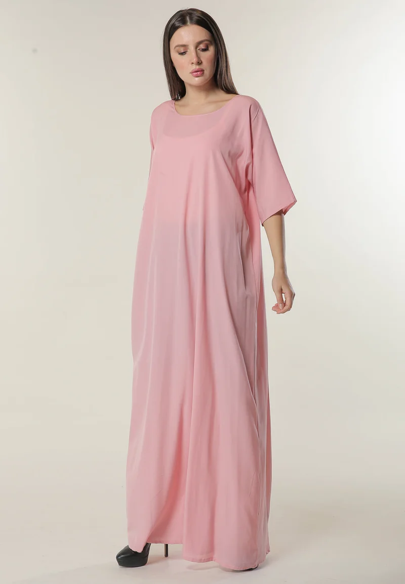 Moistreet Elegant Crew Neck Casual Abaya