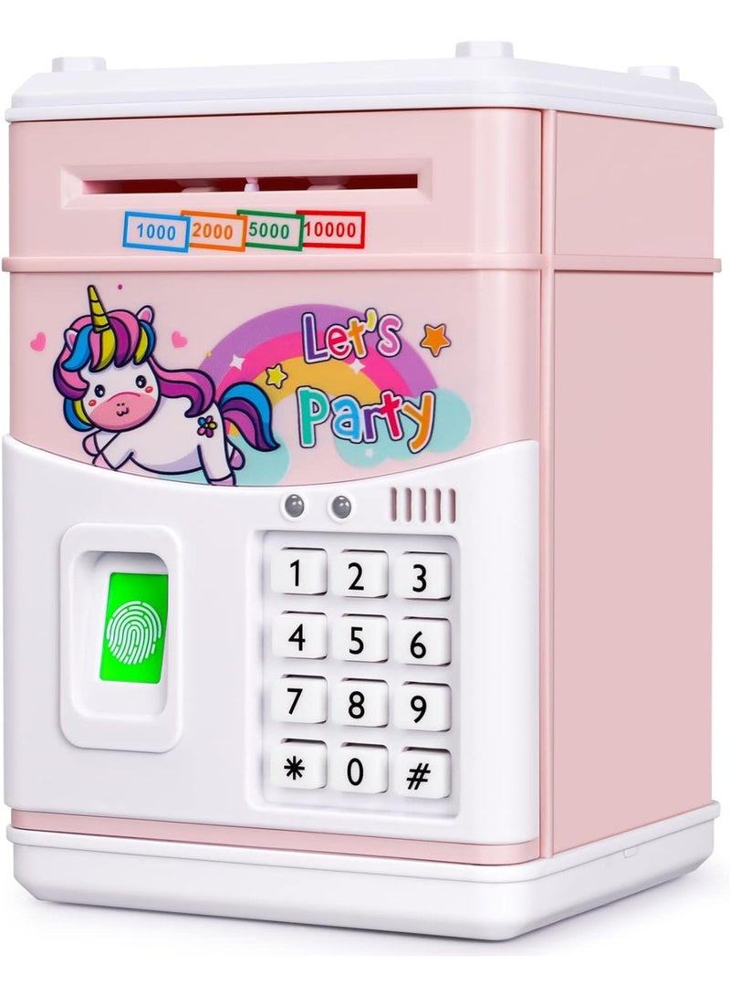 Unicorn-shaped electronic piggy bank for children, cartoon design, with password, fingerprint, and music. A great gift toy for kids. - Image 2