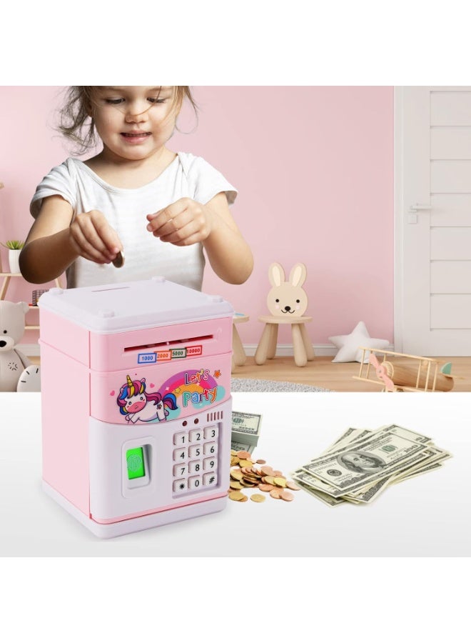 Unicorn-shaped electronic piggy bank for children, cartoon design, with password, fingerprint, and music. A great gift toy for kids. - Image 3