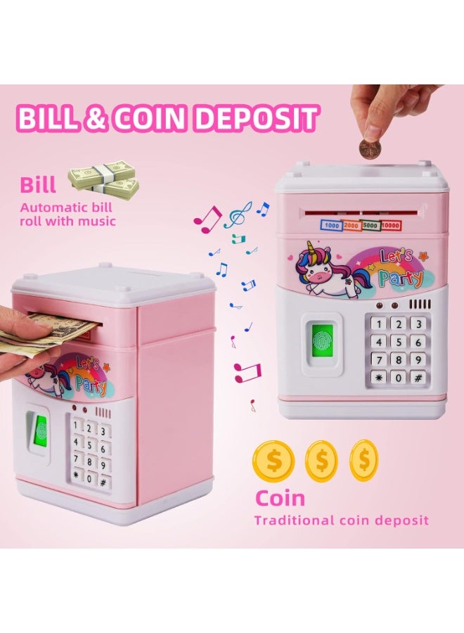 Unicorn-shaped electronic piggy bank for children, cartoon design, with password, fingerprint, and music. A great gift toy for kids. - Image 5