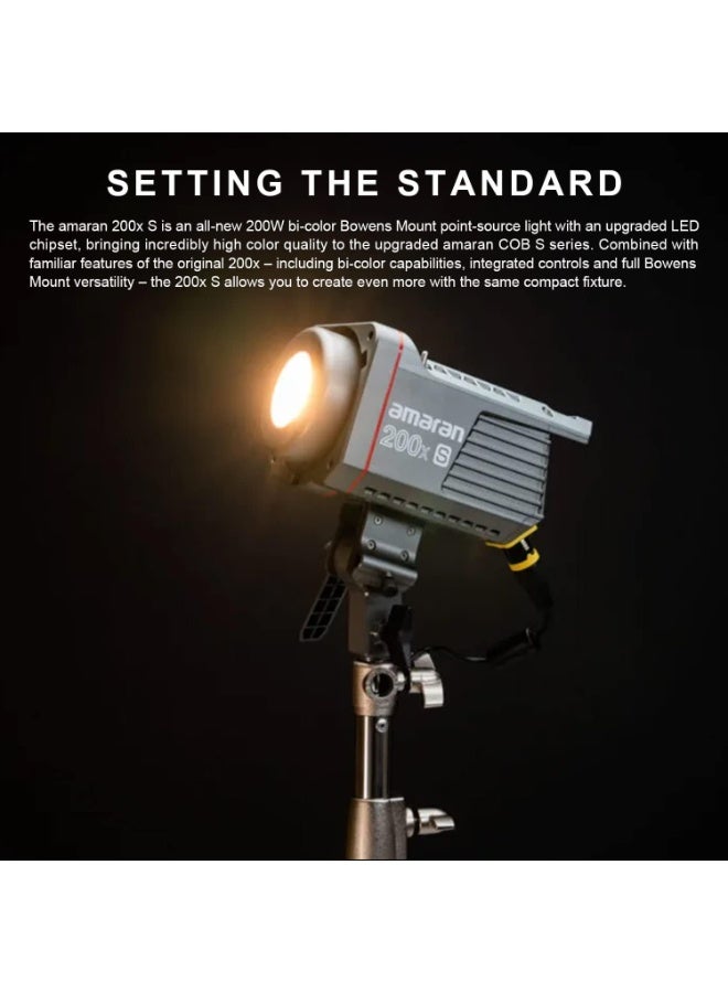 Aputure Amaran 200X S 200w COB LED Bi Color Video Light 2700-6500K, Upgraded TLCI 98+ CRI 95+ SSI 89+, 9 Lighting Effects, APP Control for Portrait, Studio, Interview and Filming - Image 2