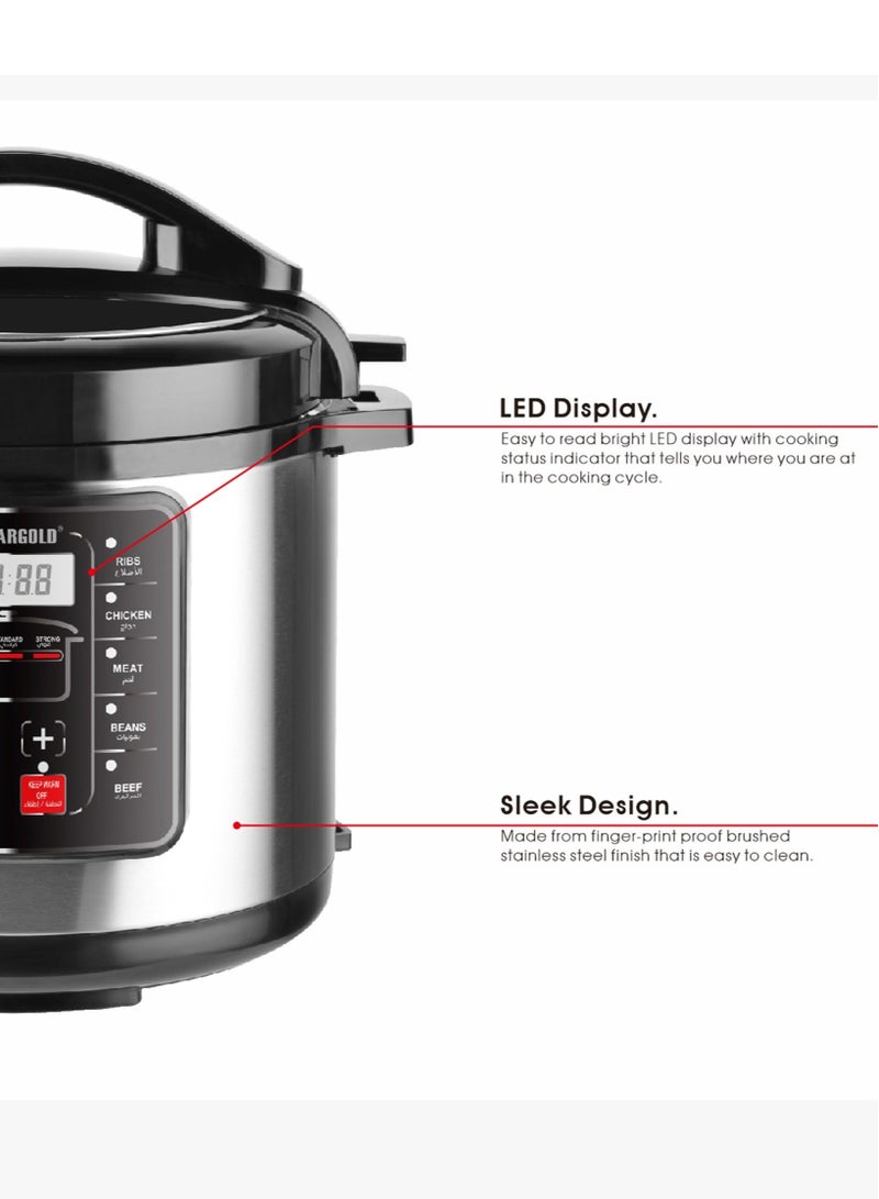 Stargold Digital Electric Pressure Cooker Stainless Steel Body Touch Programmable - Image 5