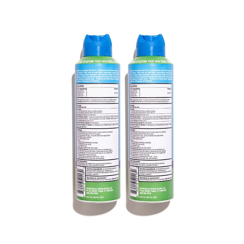 Bullfrog Quik Spray Sunscreen SPF 50 | Oxybenzone & Octinoxate Free | Broad Spectrum Moisturizing UVA/UVB, 2 pack - Image 2