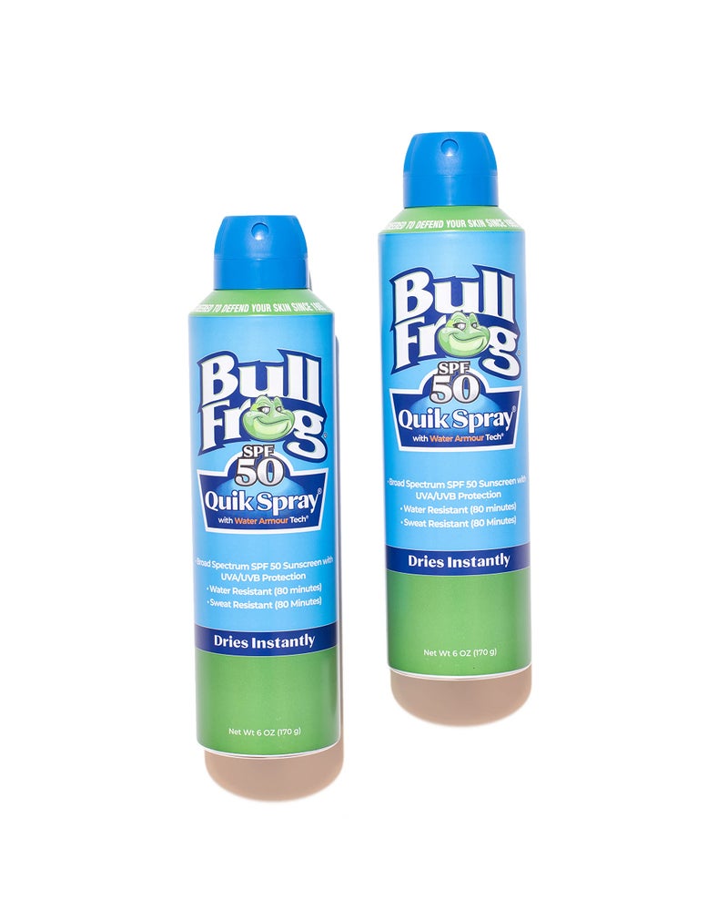 Bullfrog Quik Spray Sunscreen SPF 50 | Oxybenzone & Octinoxate Free | Broad Spectrum Moisturizing UVA/UVB, 2 pack - Image 4