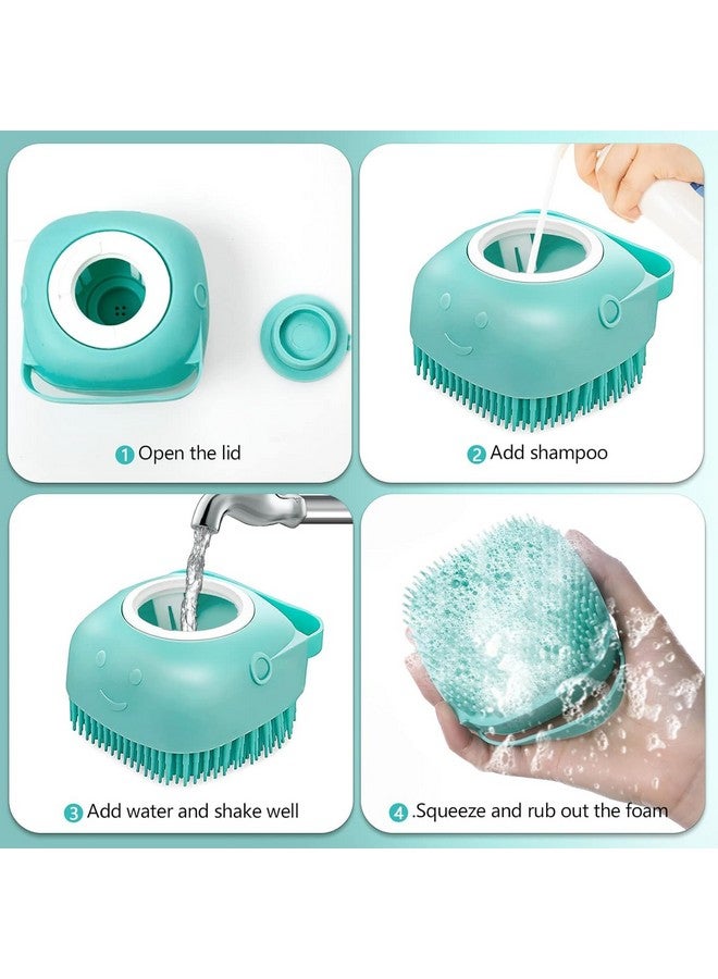 Generic Pet Dog Bath Brush Gentle Soap Dispenser Massaging Bath Grooming Soft Silicone(Blue) - Image 3