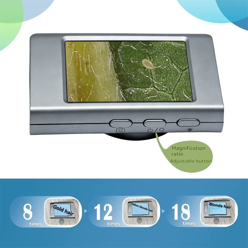 Portable Digital Microscope 2.4-Inch Screen 55-Gram Handheld Electron Microscope For PCB Soldering Inspection - One-Touch Photo Video Capture UV Light Microscope With 18x Magnification For Circuit Boa - Image 5