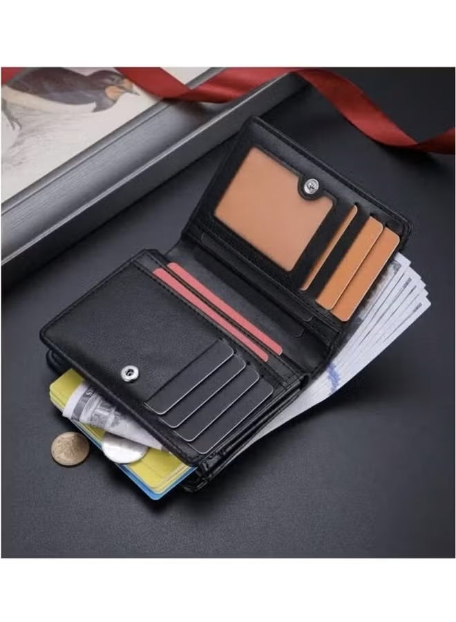 New Vintage Style Men Wallet, Deer Head Design, Multifunctional Zipper Wallet, Multiple Card Slots, Multi-function Card Holder for Youth Students, Great Gift for Men - Image 4