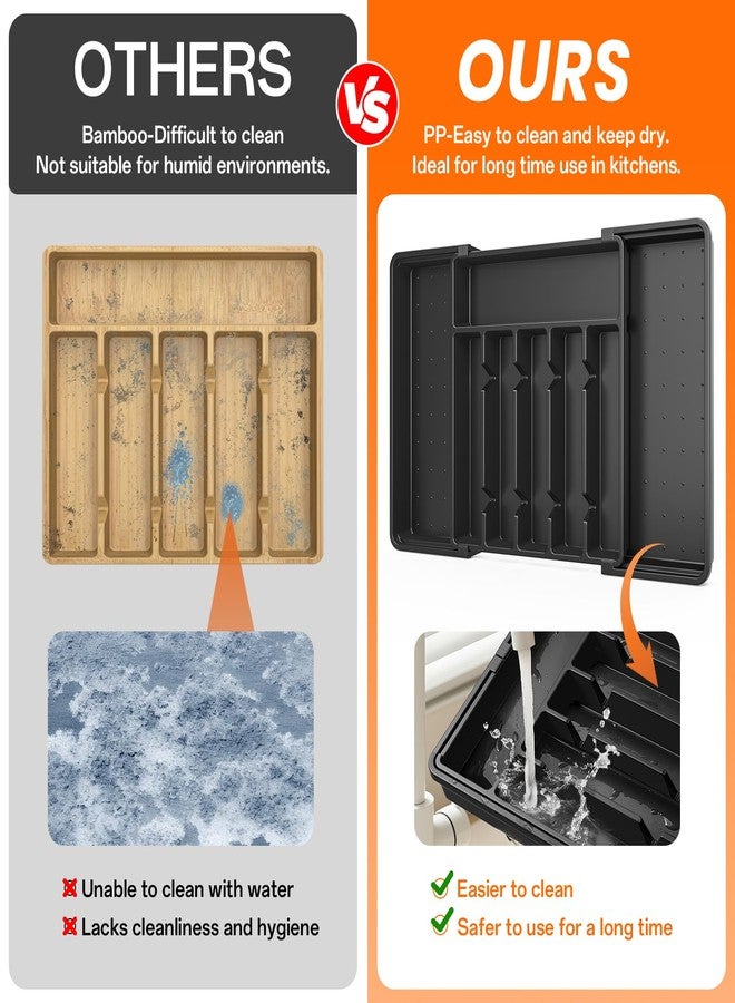 RoomHacks منظم أدراج أدوات المائدة الفضية من رومهاكس، أسود - Image 5