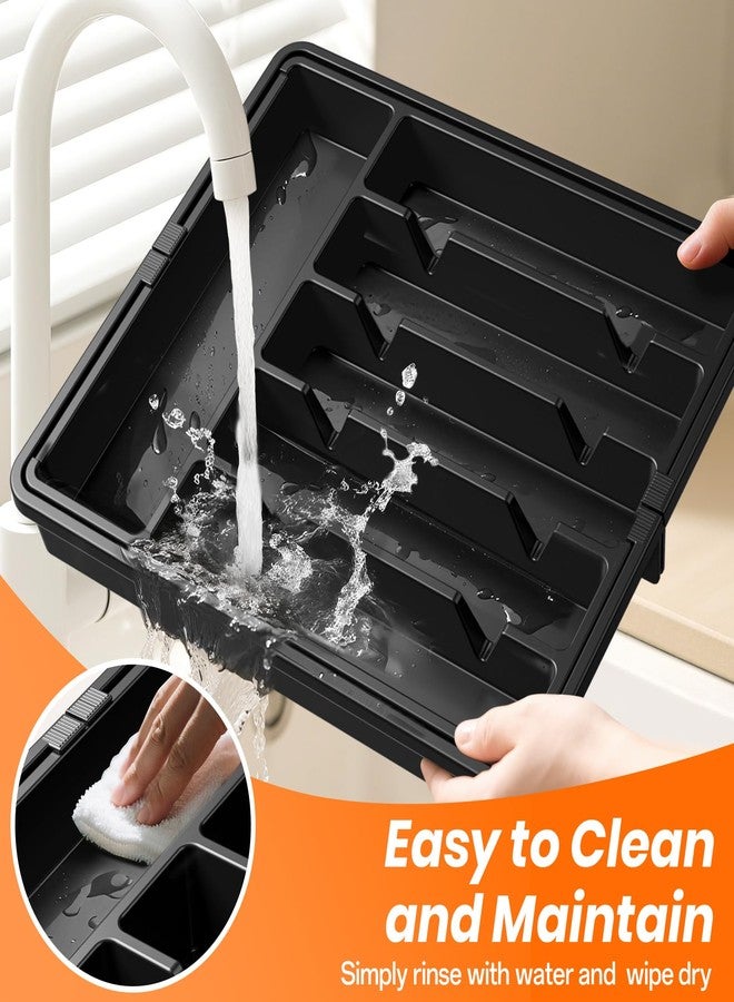 RoomHacks منظم أدراج أدوات المائدة الفضية من رومهاكس، أسود - Image 4