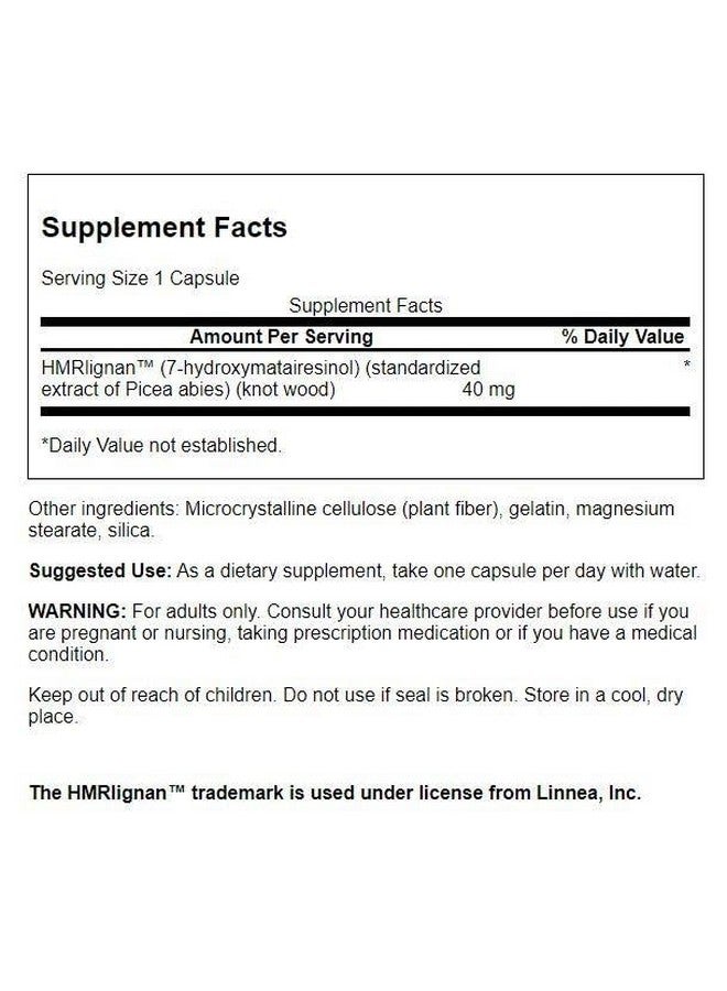 Swanson 7-Hmrlignans from Norwegian Spruce Tree 40 Milligrams 60 Capsules - Image 2
