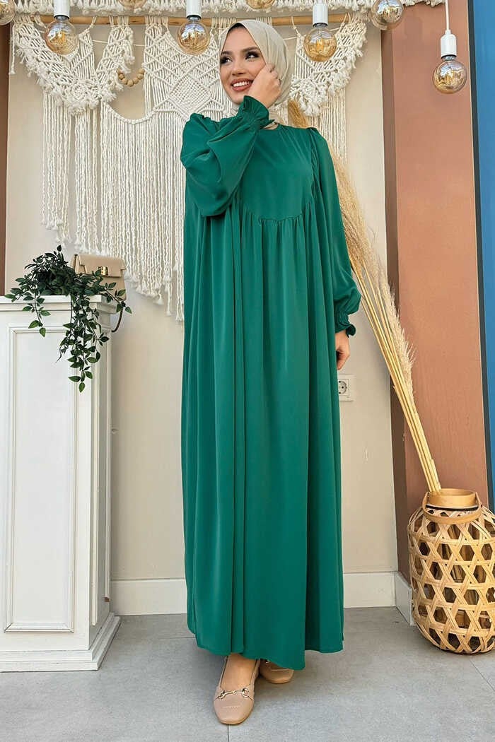 Bym Fashion Bym4 Pleated Dress Emerald  - Image 1