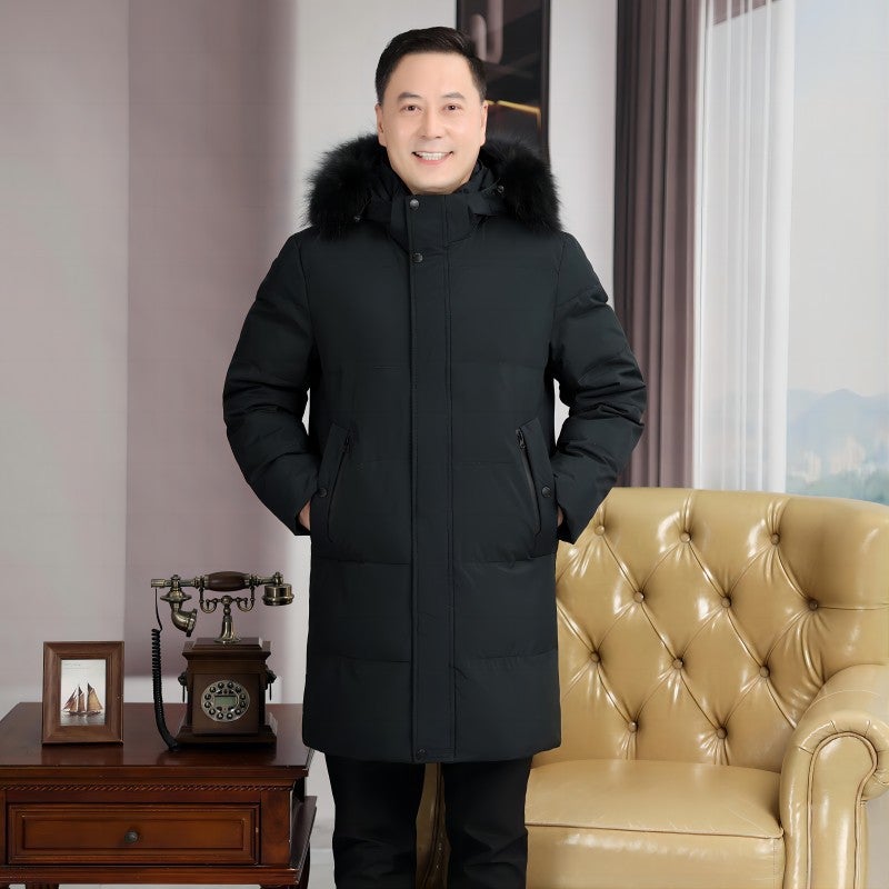 New Dad Wear Long Over-The-Knee Down Jacket Manufacturer Down Jacket Work Clothing Korean Version Plus - Image 4
