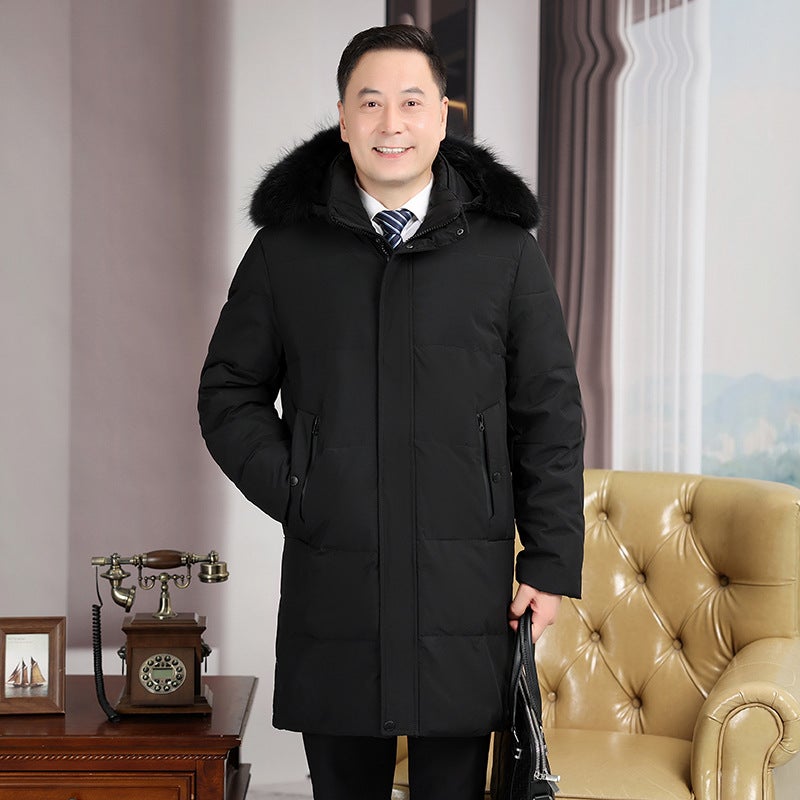 New Dad Wear Long Over-The-Knee Down Jacket Manufacturer Down Jacket Work Clothing Korean Version Plus - Image 3