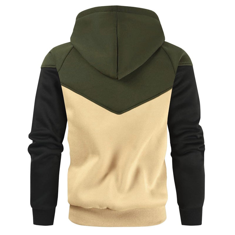 2024 European Code New Men'S Color Matching Color Contrast Fashion Sweater Men'S Leisure Sports - Image 4