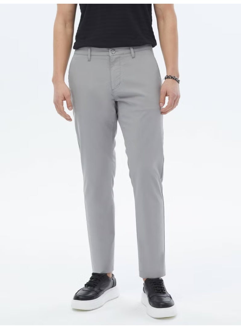 Kip Gray Woven Slim Fit Casual Trousers - Image 3