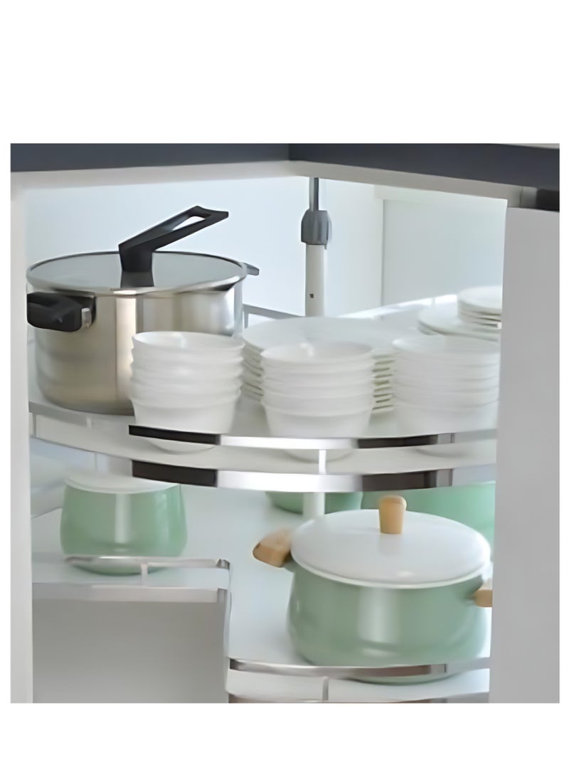 eurocliq 270° Rotating Turn Table Basket for Kitchen Organisation, Blind Corner Cabinet Organizer  - Image 1