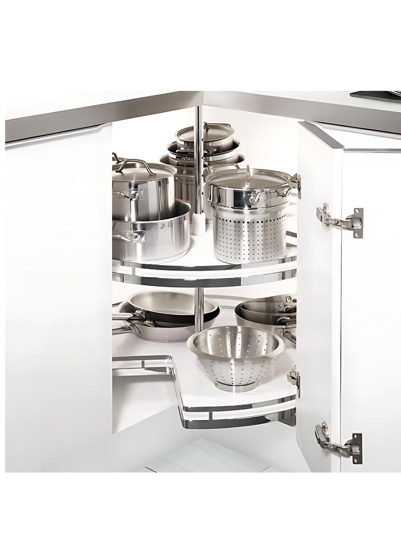 eurocliq 270° Rotating Turn Table Basket for Kitchen Organisation, Blind Corner Cabinet Organizer  - Image 3
