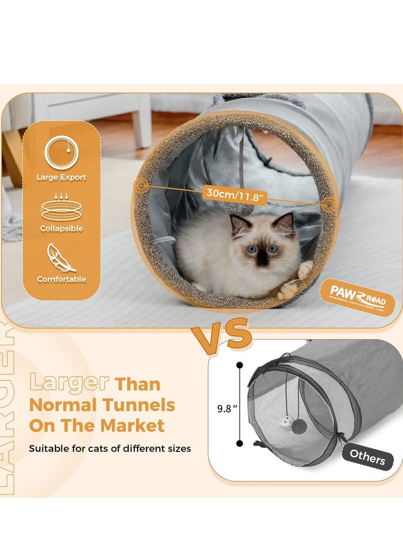 Alissa - Cat Tunnel 130 cm Long Cat Toys Collapsible Tunnel 30 cm in Diameter Large Cat Tube for Big Cat,Rabbits and Puppy- Large - Image 1